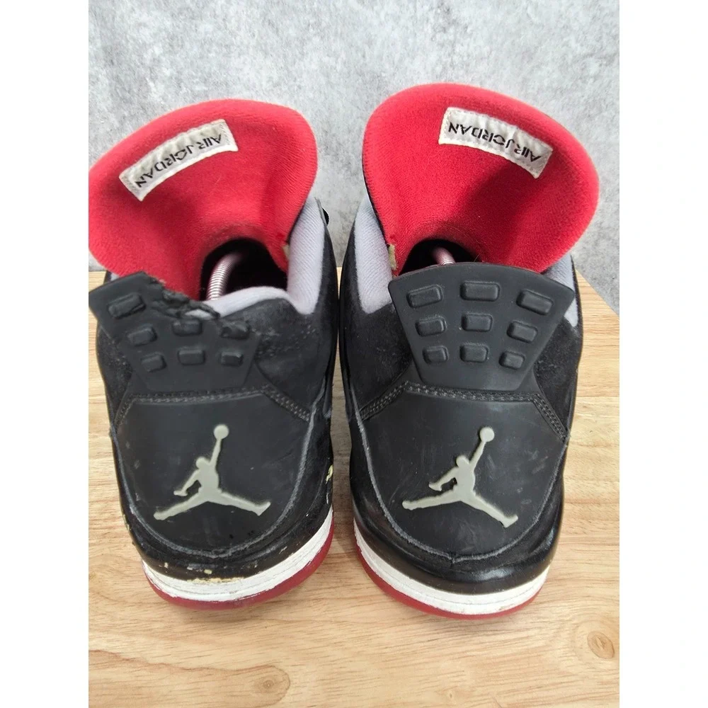 Air Jordan 4 Retro Bred Basketball Shoes Mens 13 Black Cement Sneaker 308497089*